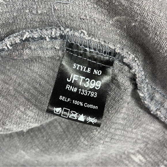 Gray Distressed Button Jacket Corduroy Like Grey Small Vici - Picture 5 of 7